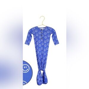 Lou Lou and Co. Blue Smiley Bamboo Knotted Gown